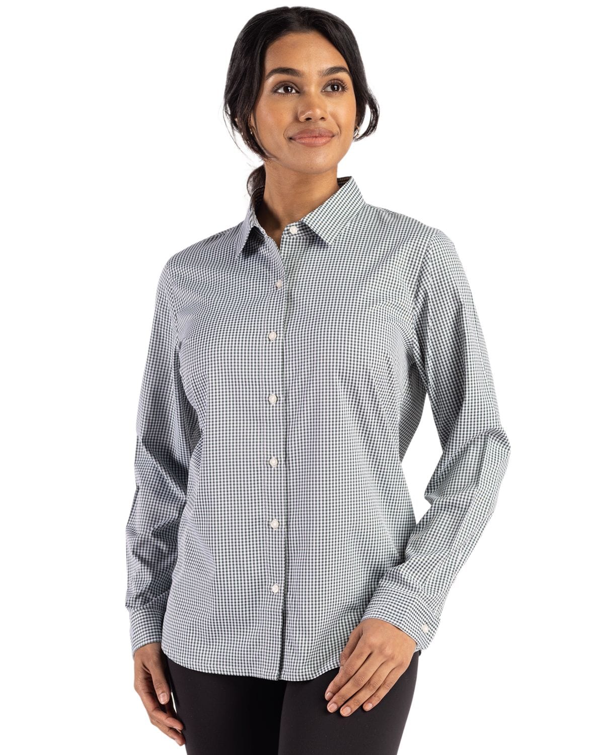 Cutter & Buck Woven Shirts Cutter & Buck - Women's Skyline Recycled Gingham Dress Shirt