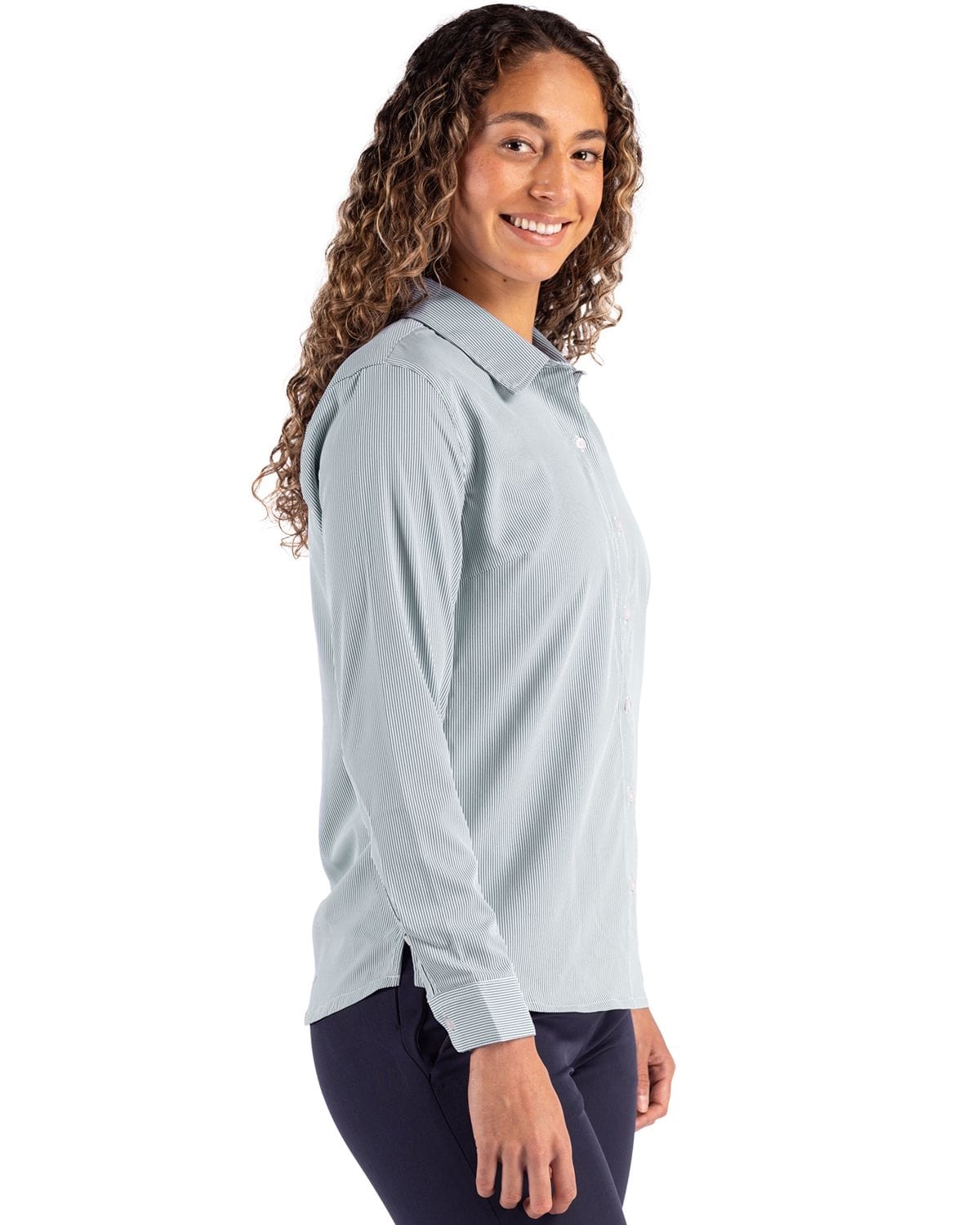 Cutter & Buck Woven Shirts Cutter & Buck - Women's Skyline Recycled Pinstripe Dress Shirt
