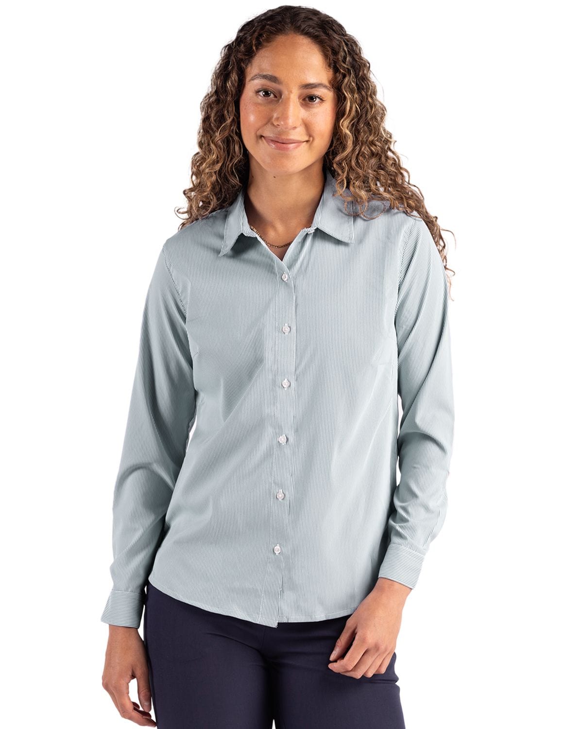 Cutter & Buck Woven Shirts Cutter & Buck - Women's Skyline Recycled Pinstripe Dress Shirt
