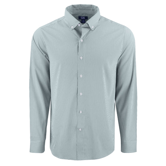 Cutter & Buck Woven Shirts S / Hunter/White Cutter & Buck - Men's Skyline Recycled Pinstripe Dress Shirt