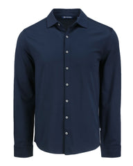 Cutter & Buck Woven Shirts S / Liberty Navy Cutter & Buck - Men's Advantage Tri-Blend Eco Soft Pique Knitted Button-Up