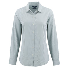 Cutter & Buck Woven Shirts XS / Hunter/White Cutter & Buck - Women's Skyline Recycled Pinstripe Dress Shirt