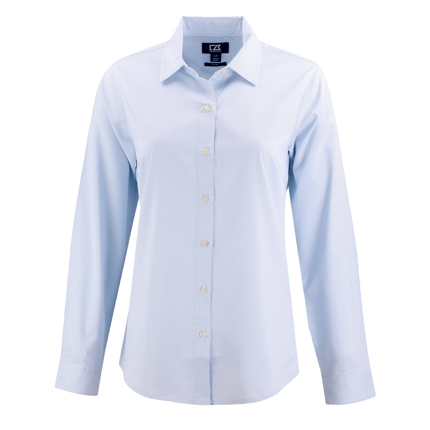 Cutter & Buck Woven Shirts XS / Pale Blue/White Cutter & Buck - Women's Skyline Recycled Pinstripe Dress Shirt