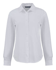 Cutter & Buck Woven Shirts XS / White Cutter & Buck - Women's Advantage Tri-Blend Eco Soft Pique Knitted Button-Up