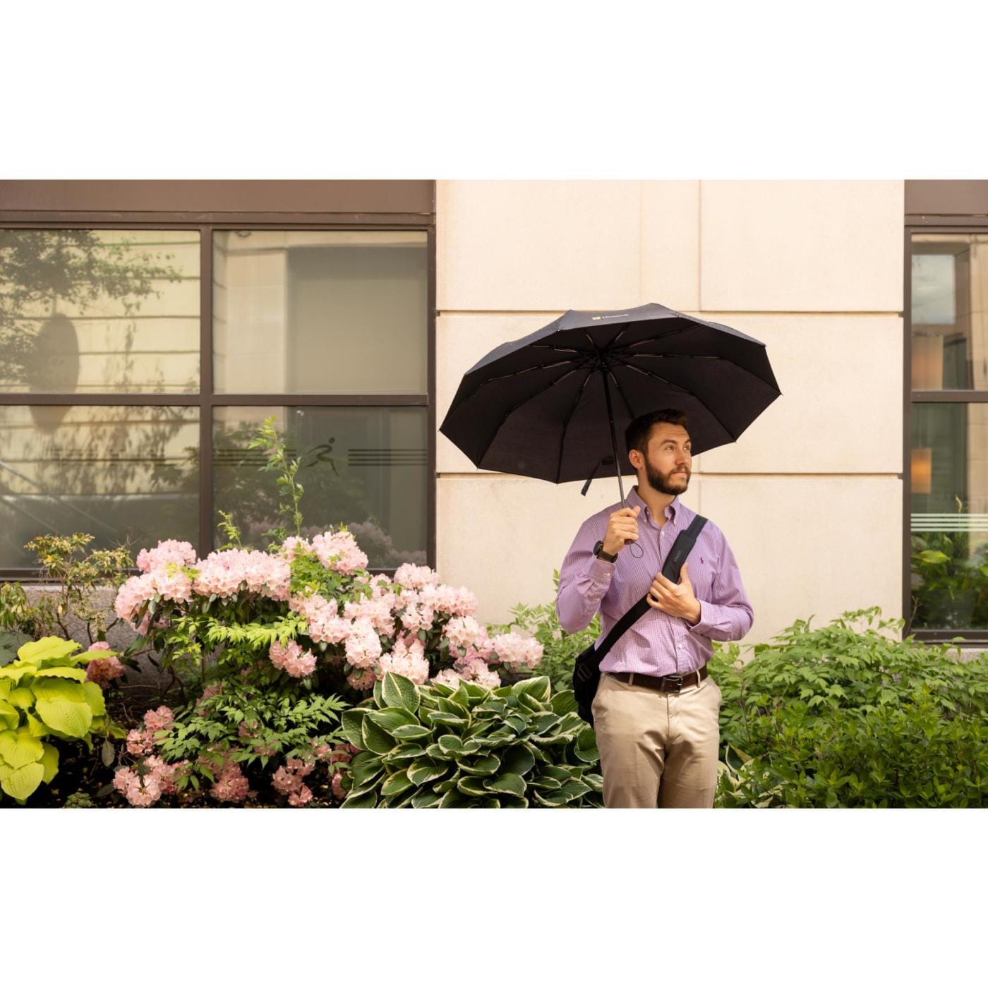 Elements Accessories 46" / Black Elements - 46" Recycled Auto Open & Close Executive Folding Umbrella