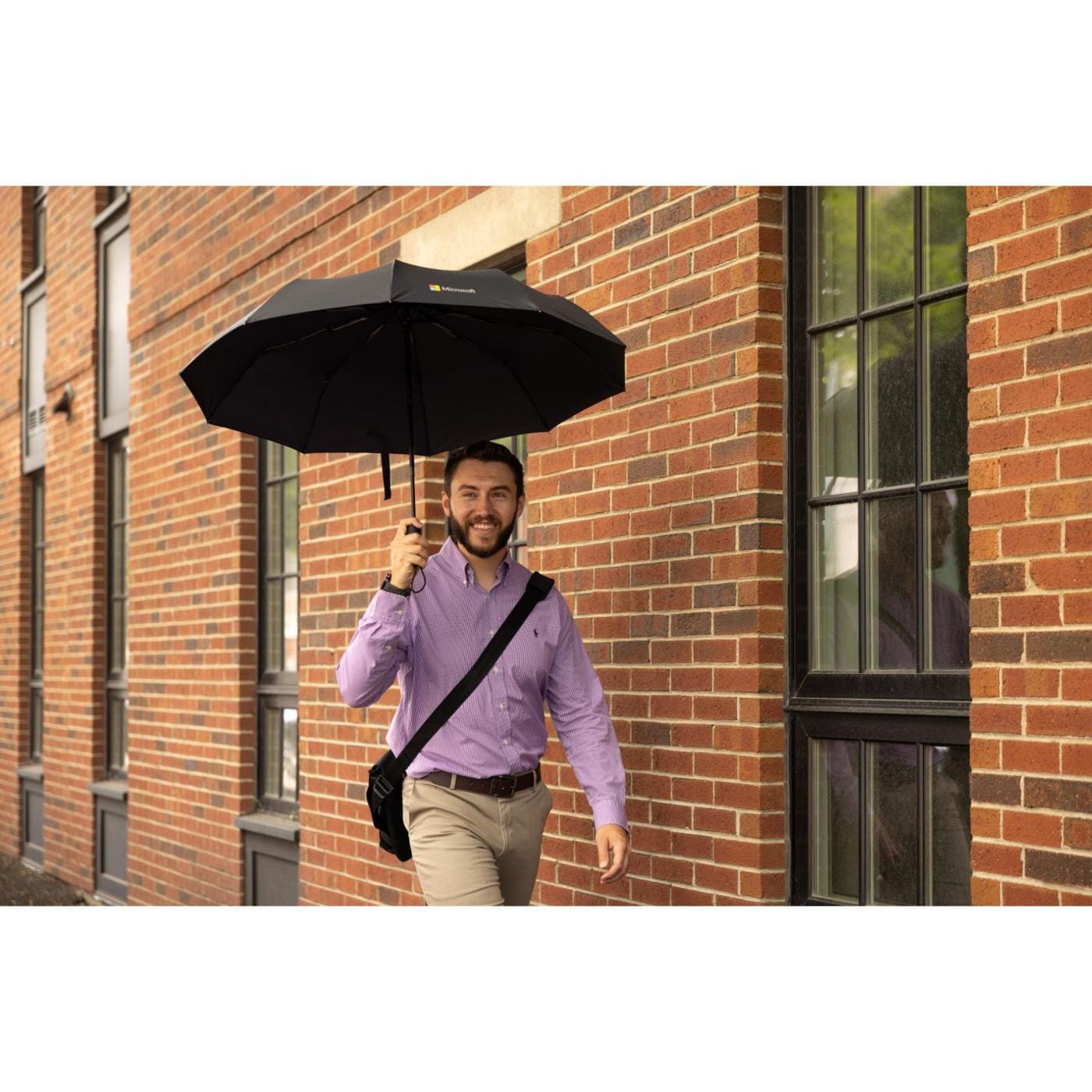 Elements Accessories 46" / Black Elements - 46" Recycled Auto Open & Close Executive Folding Umbrella