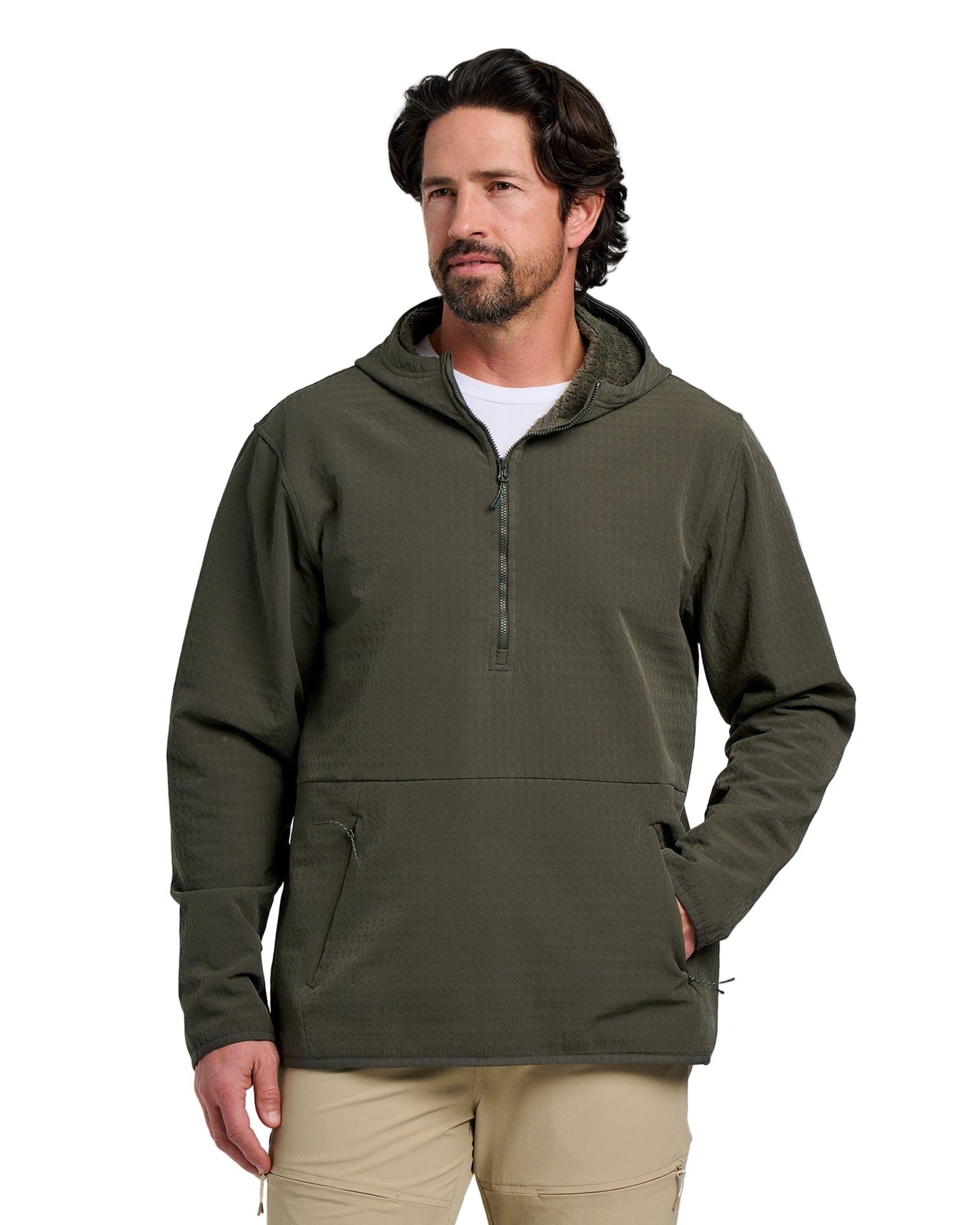 Free Fly Outerwear S / Dark Forest Free Fly - Men's Gridback Fleece Anorak Hoodie