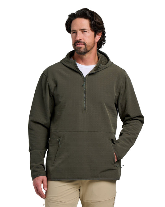 Free Fly Outerwear S / Dark Forest Free Fly - Men's Gridback Fleece Anorak Hoodie