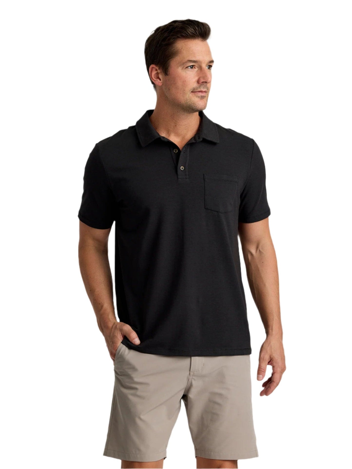 Free Fly Polos S / Black Free Fly - Men's Bamboo Current Polo