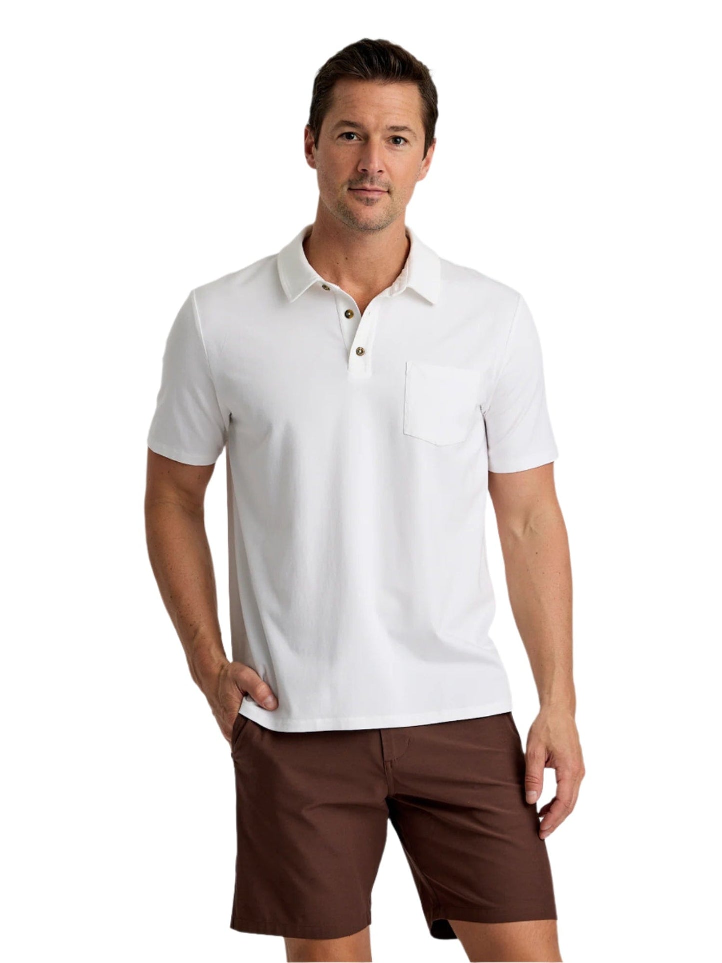 Free Fly Polos S / Bright White Free Fly - Men's Bamboo Current Polo