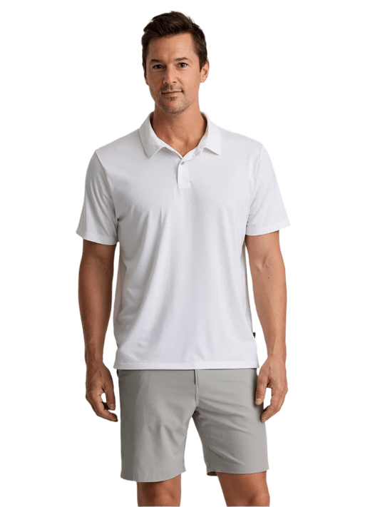 Free Fly Polos S / Bright White Free Fly - Men's Elevate Polo