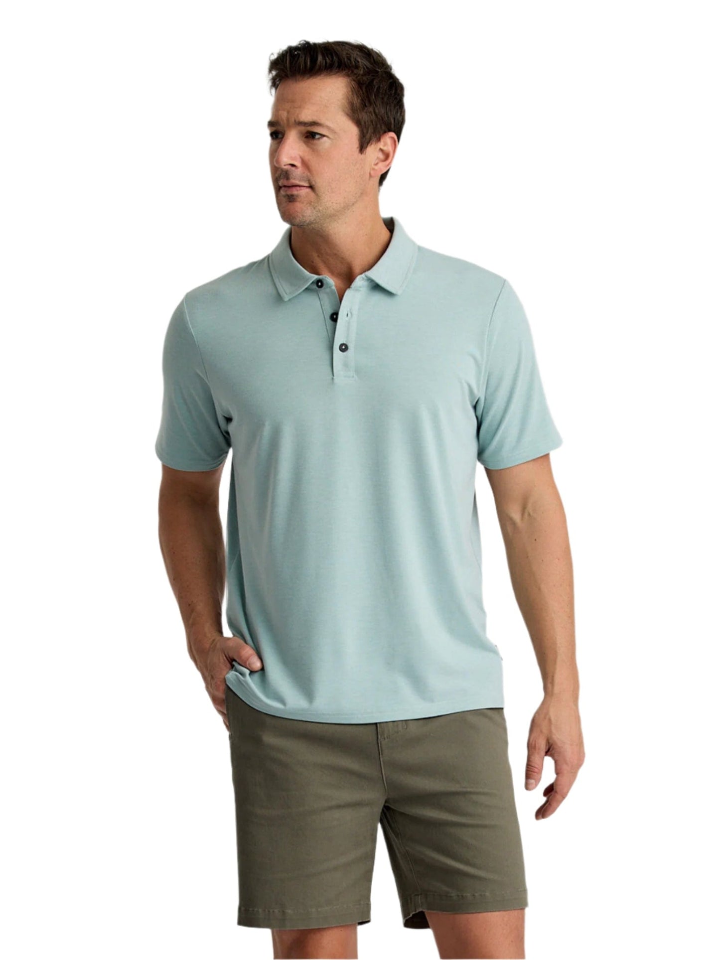 Free Fly Polos S / Heather Ocean Mist Free Fly - Men's Bamboo Flex Polo II