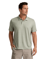 Free Fly Polos S / Smooth Sailing Stripe Heather Desert Sage Free Fly - Men's Elevate Polo