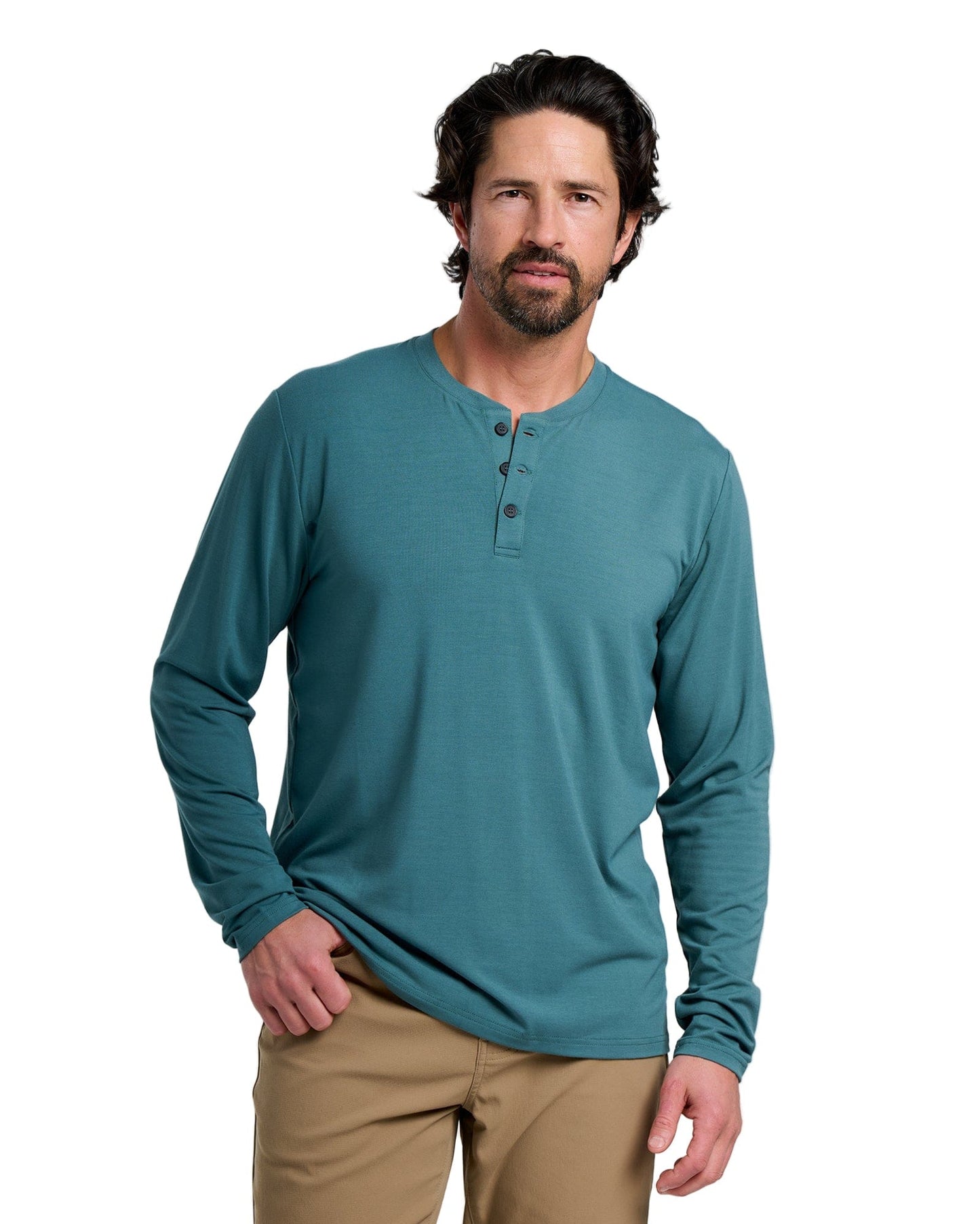 Free Fly Specialty Knits S / Sea Pine Free Fly - Men's Bamboo Flex Long Sleeve Henley