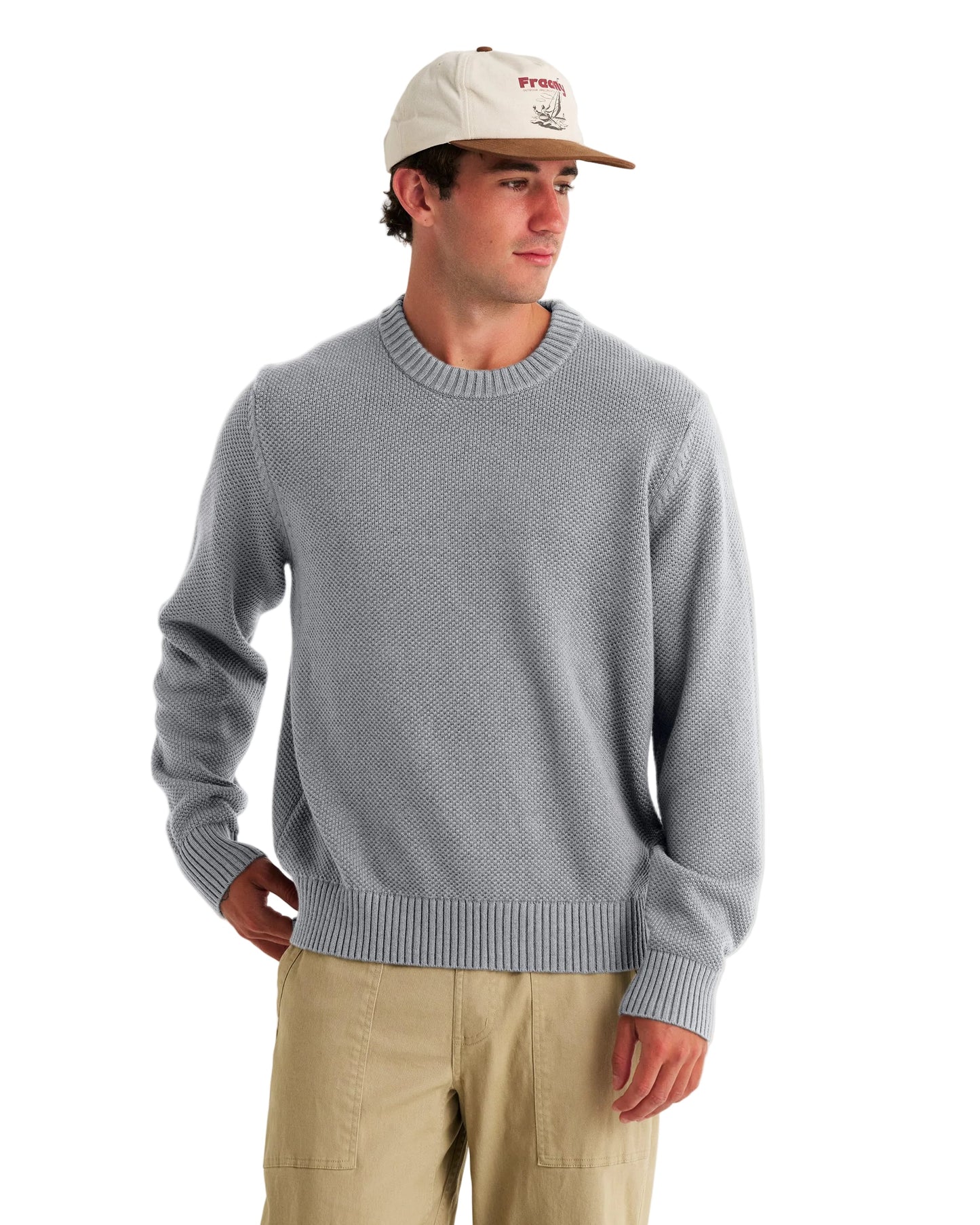 Free Fly Sweaters S / Heather Light Grey Free Fly - Men's Coastloom Crew Sweater