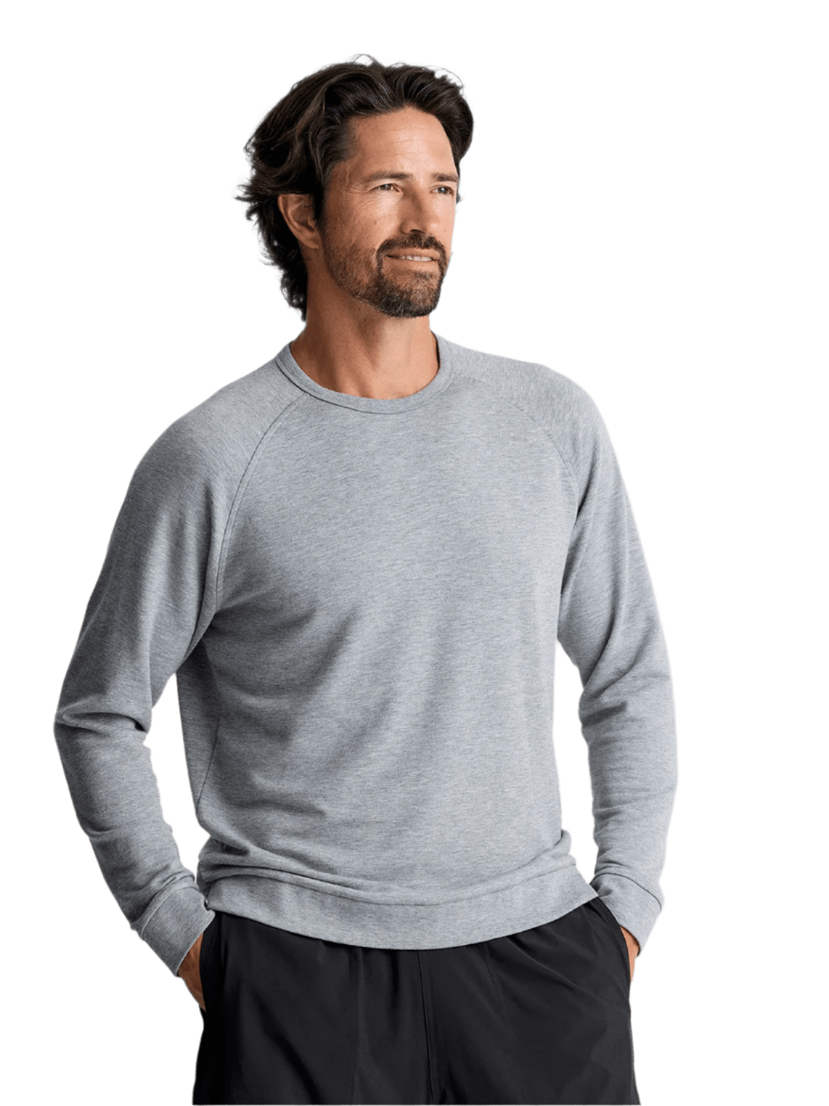 Free Fly Sweatshirts S / Heather Grey Free Fly - Men's Bamboo Lightweight Fleece Crew