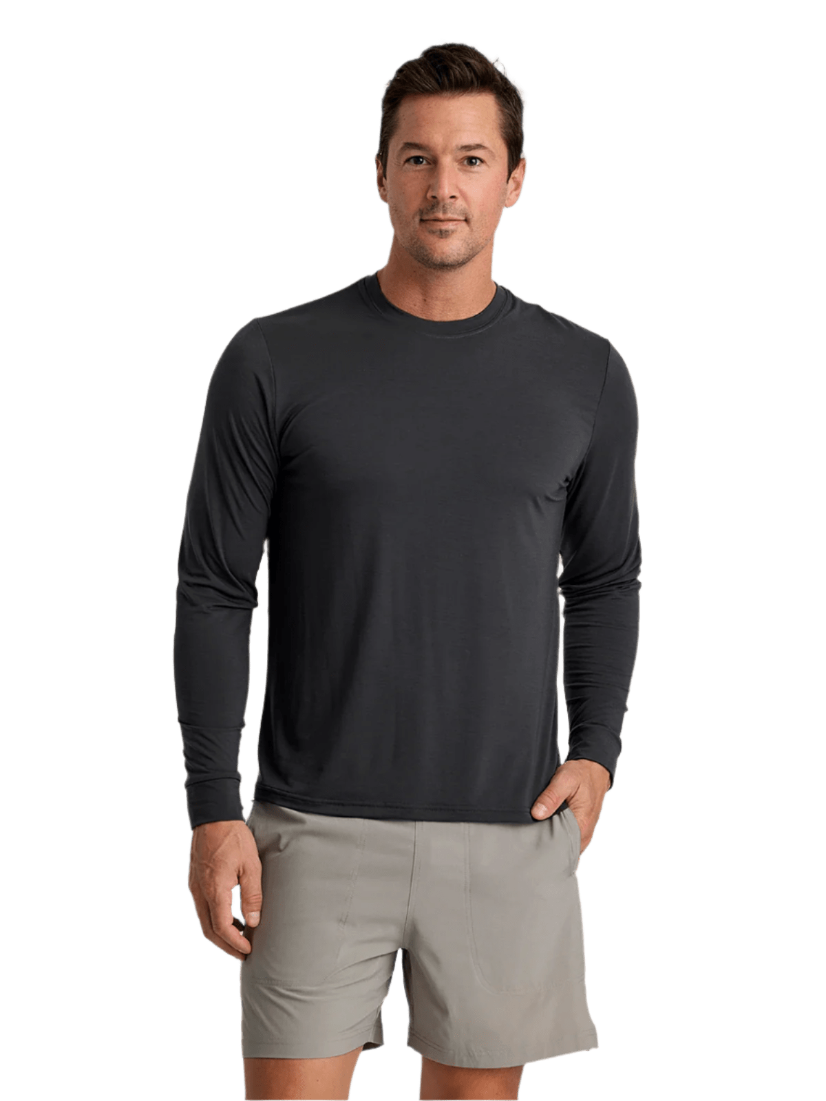 Free Fly T-shirts S / Black Sand Free Fly - Men's Elevate Lightweight Long Sleeve