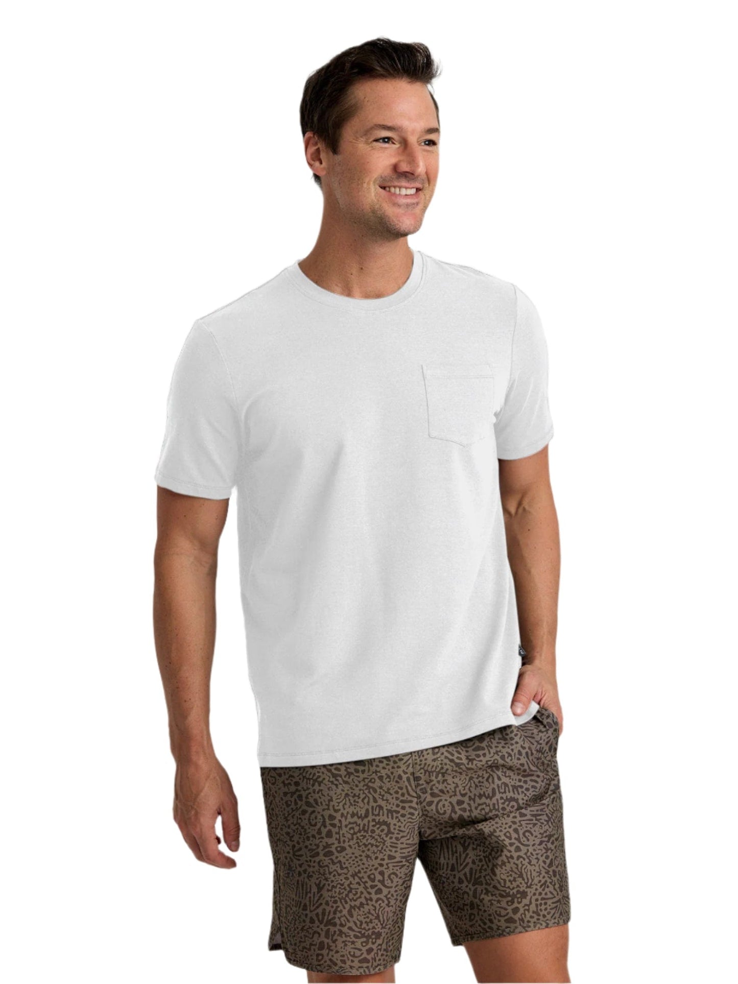 Free Fly T-Shirts S / Bright White Free Fly - Men's Bamboo Current Pocket Tee
