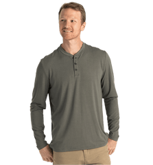 Free Fly T-shirts S / Fatigue Free Fly - Men's Bamboo Flex Long Sleeve Henley