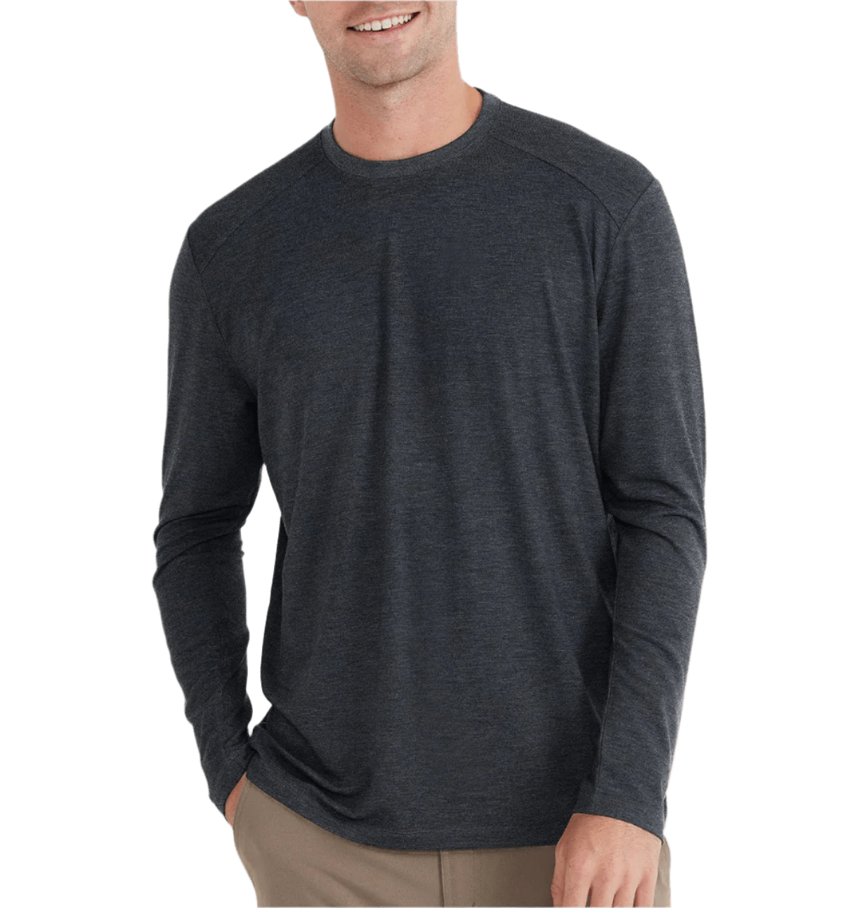 Free Fly T-shirts S / Heather Black Free Fly - Men's Bamboo Shade Long Sleeve