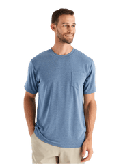 Free Fly T-shirts S / Heather Deepwater Free Fly - Men's Bamboo Flex Pocket Tee