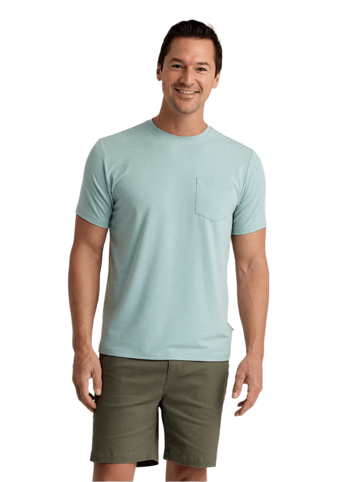 Free Fly T-shirts S / Heather Ocean Mist Free Fly - Men's Bamboo Flex Pocket Tee