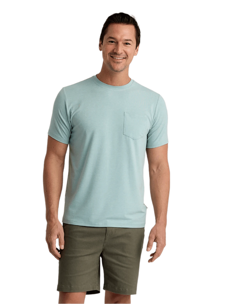 Free Fly T-shirts S / Heather Ocean Mist Free Fly - Men's Bamboo Flex Pocket Tee