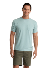 Free Fly T-shirts S / Heather Ocean Mist Free Fly - Men's Bamboo Flex Pocket Tee