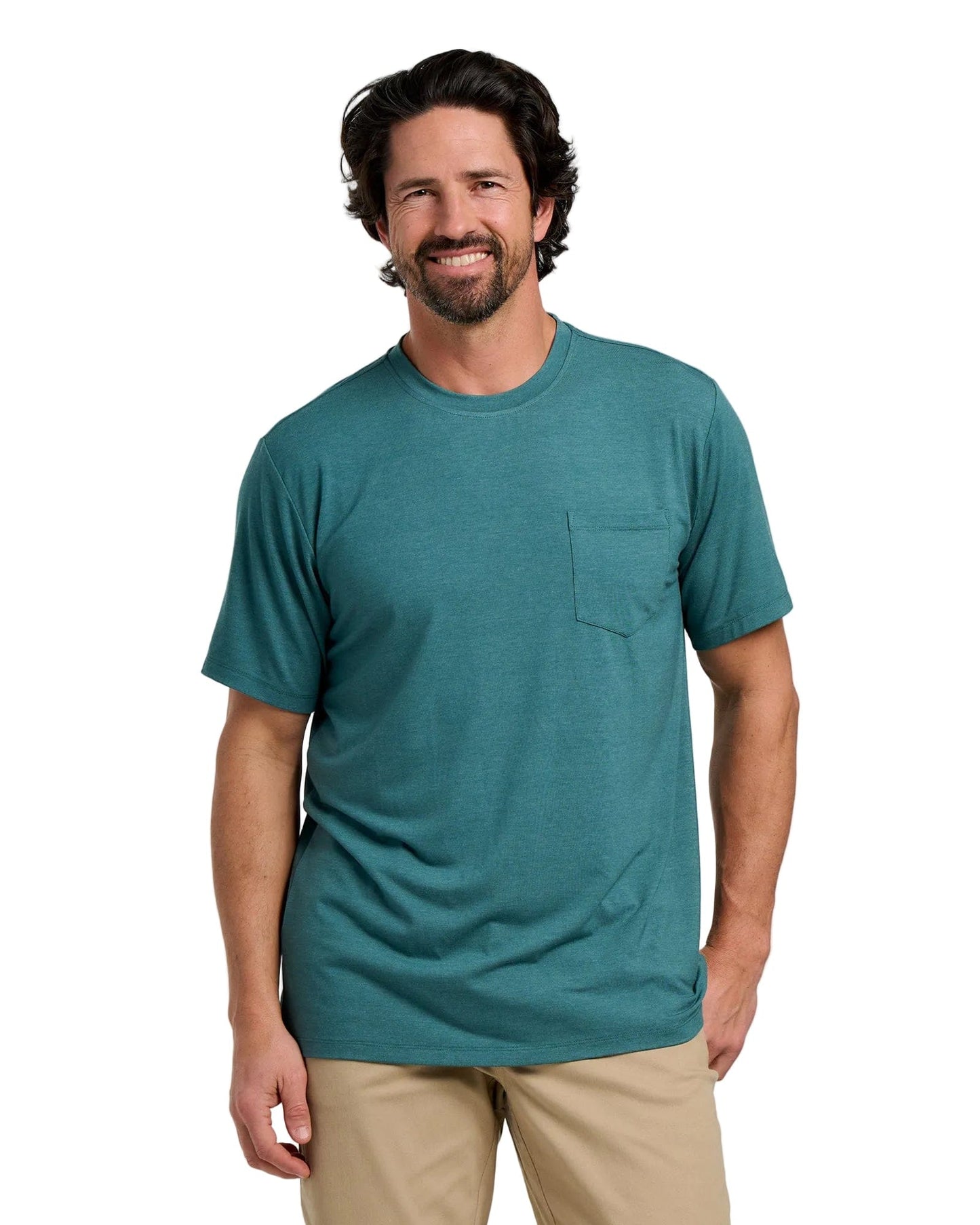 Free Fly T-Shirts S / Heather Sea Pine Free Fly - Men's Bamboo Flex Pocket Tee