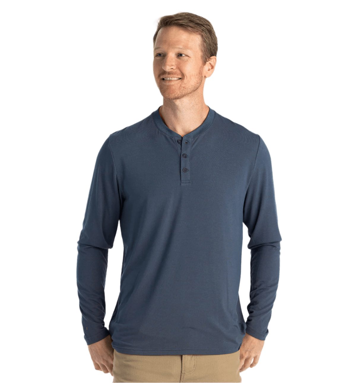Free Fly T-shirts S / Midnight Free Fly - Men's Bamboo Flex Long Sleeve Henley