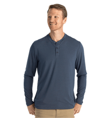 Free Fly T-shirts S / Midnight Free Fly - Men's Bamboo Flex Long Sleeve Henley