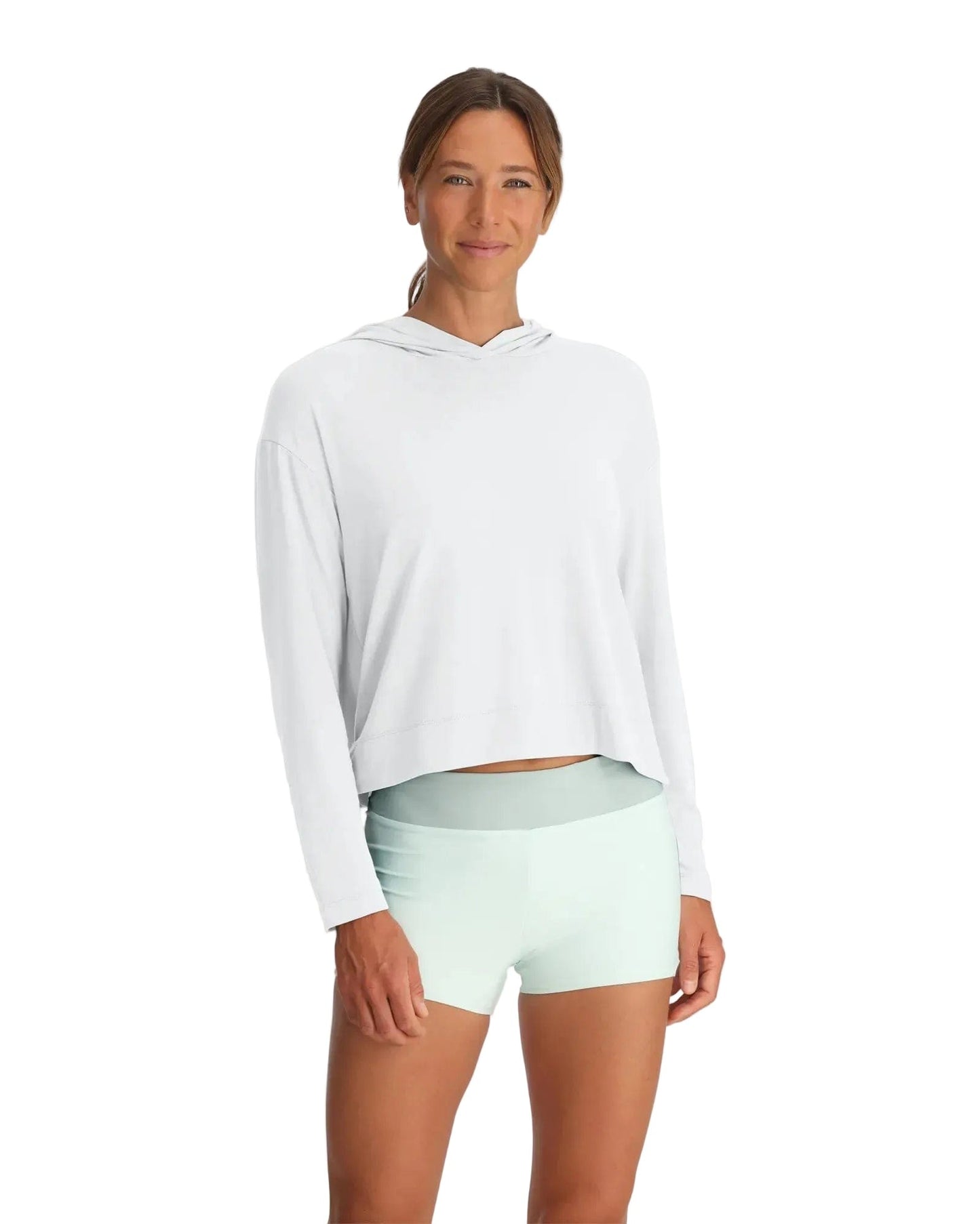 Free Fly T-Shirts XS / Bright White Free Fly - Women's Bamboo Shade Crossover Hoodie