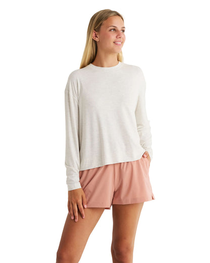 Free Fly T-Shirts XS / Off White Heather Free Fly - Women's Bamboo Shade Crossover Long Sleeve