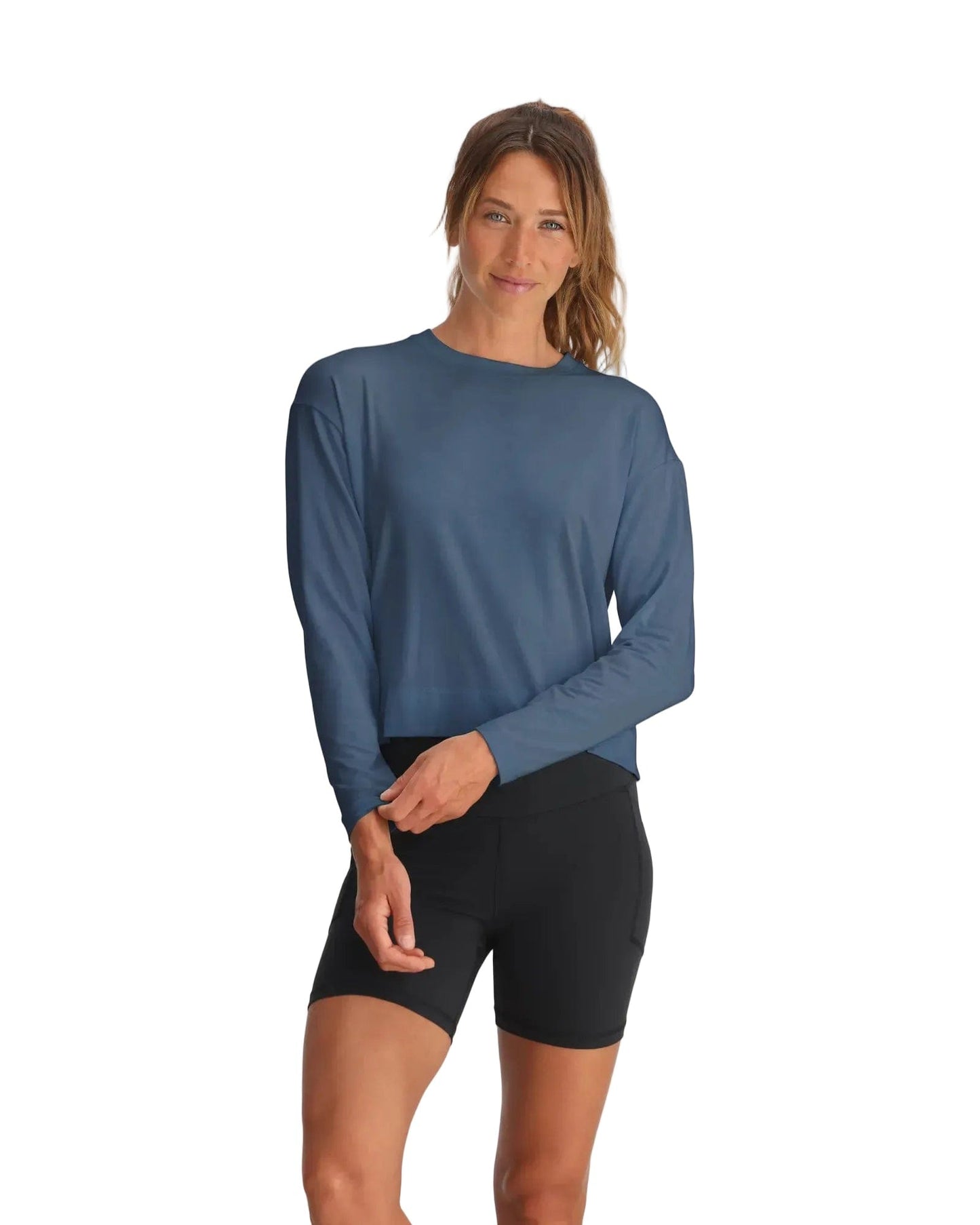 Free Fly T-Shirts XS / Pacific Blue Free Fly - Women's Bamboo Shade Crossover Long Sleeve