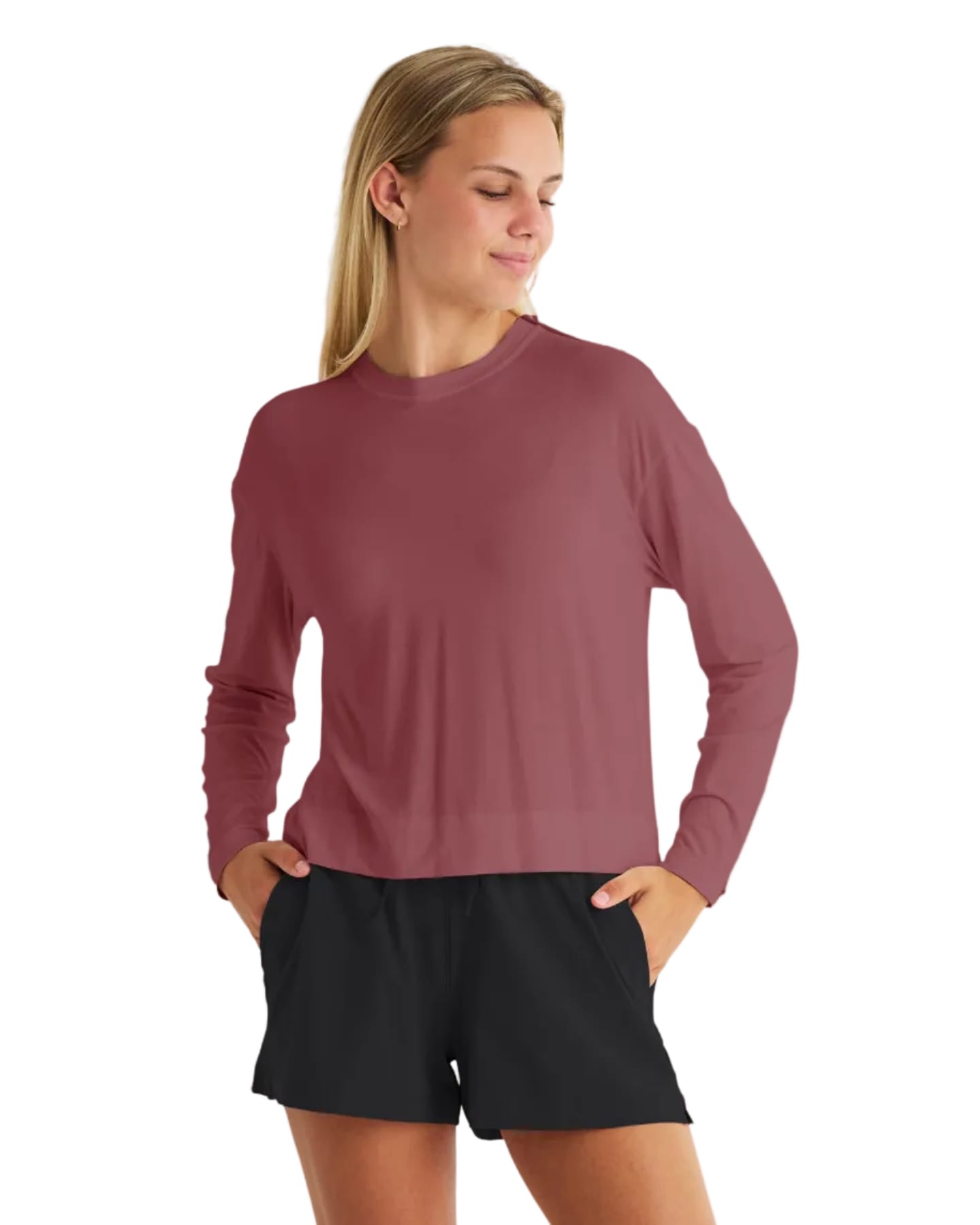 Free Fly T-Shirts XS / Plum Free Fly - Women's Bamboo Shade Crossover Long Sleeve