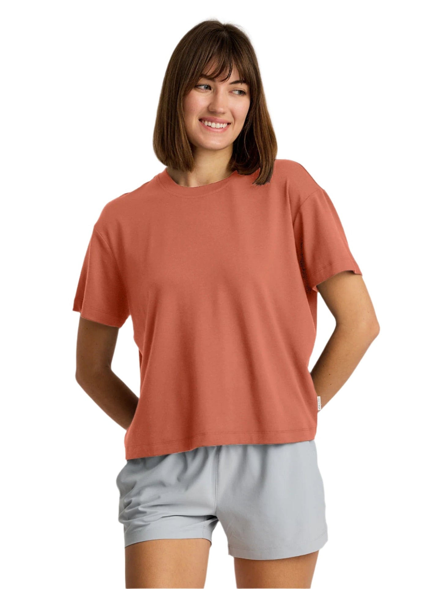 Free Fly T-Shirts XS / Redwood Free Fly - Women's Bamboo Current Boxy Tee