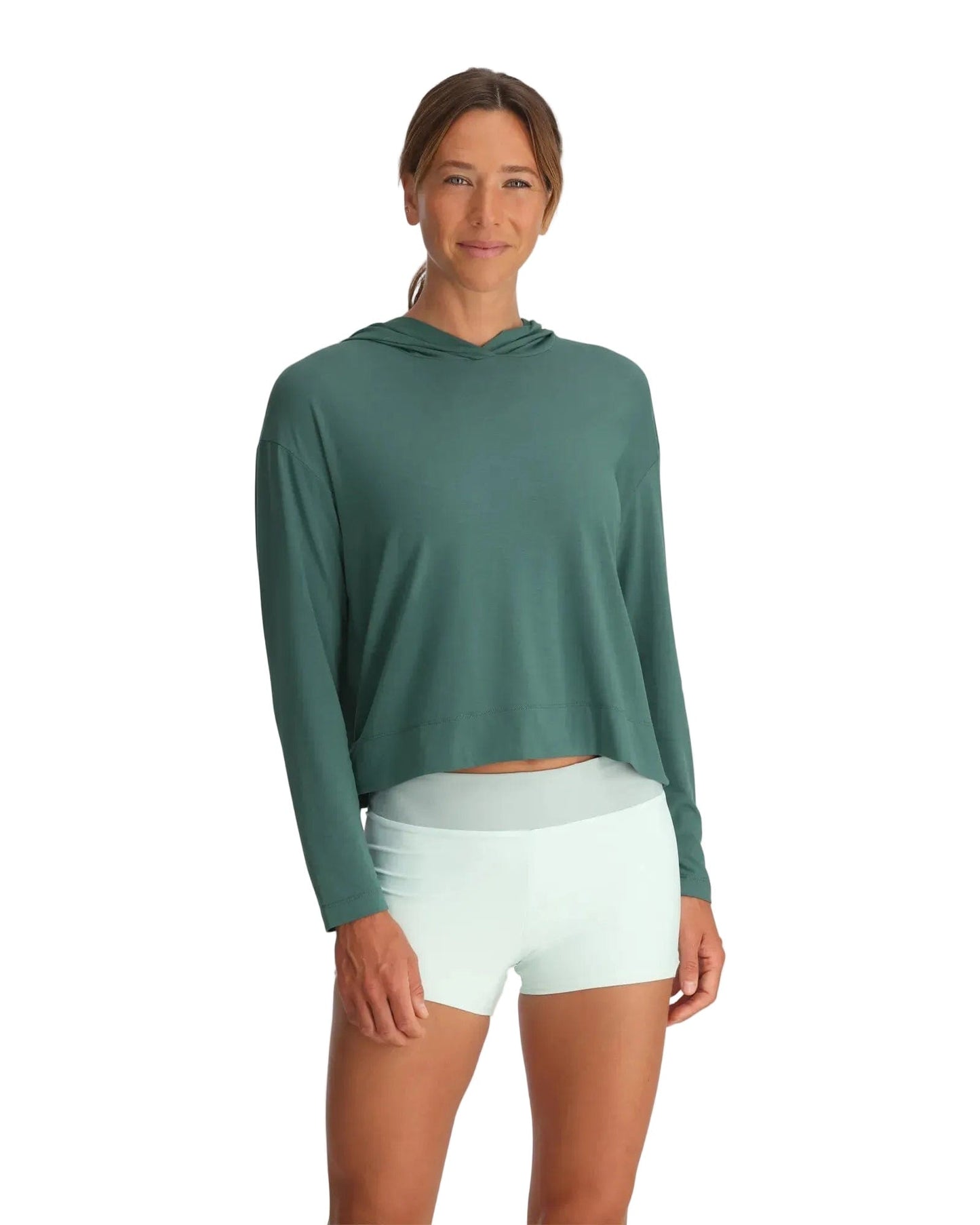 Free Fly T-Shirts XS / Sea Pine Free Fly - Women's Bamboo Shade Crossover Hoodie