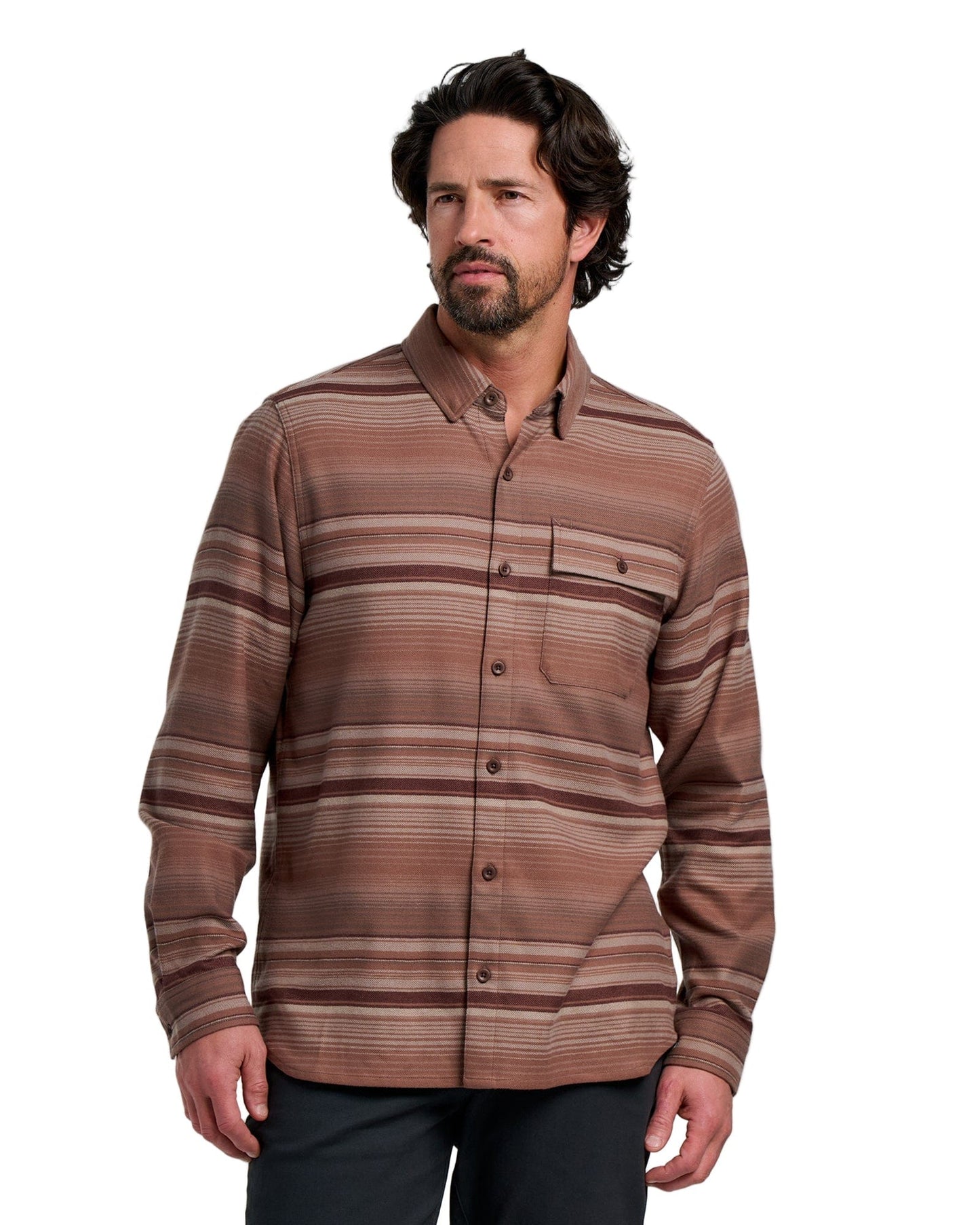 Free Fly Woven Shirts S / Nutmeg Stripe Free Fly - Men's Seawool Flannel Shirt