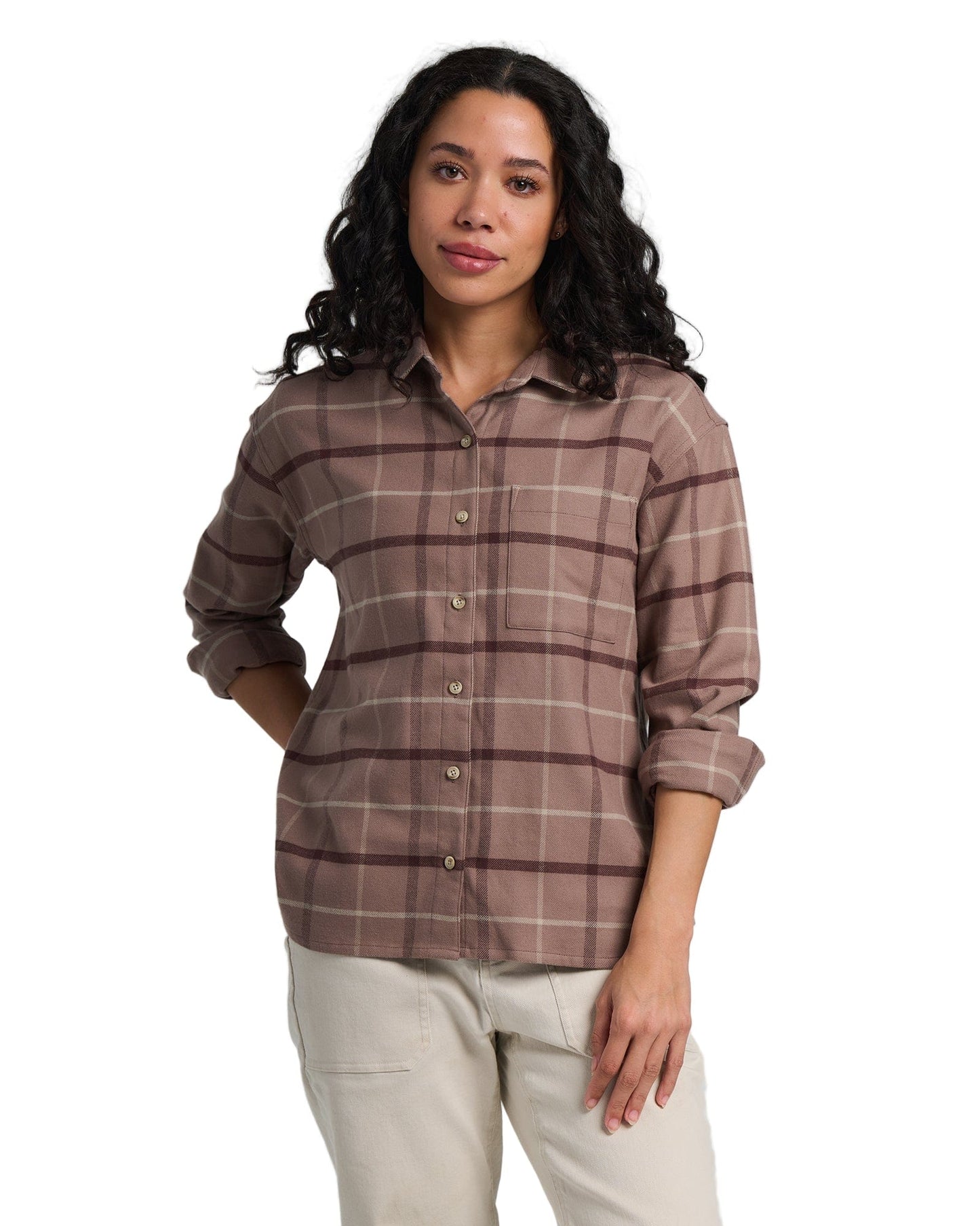 Free Fly Woven Shirts XS / Fossil Plaid Free Fly - Women's Seawool Flannel Shirt