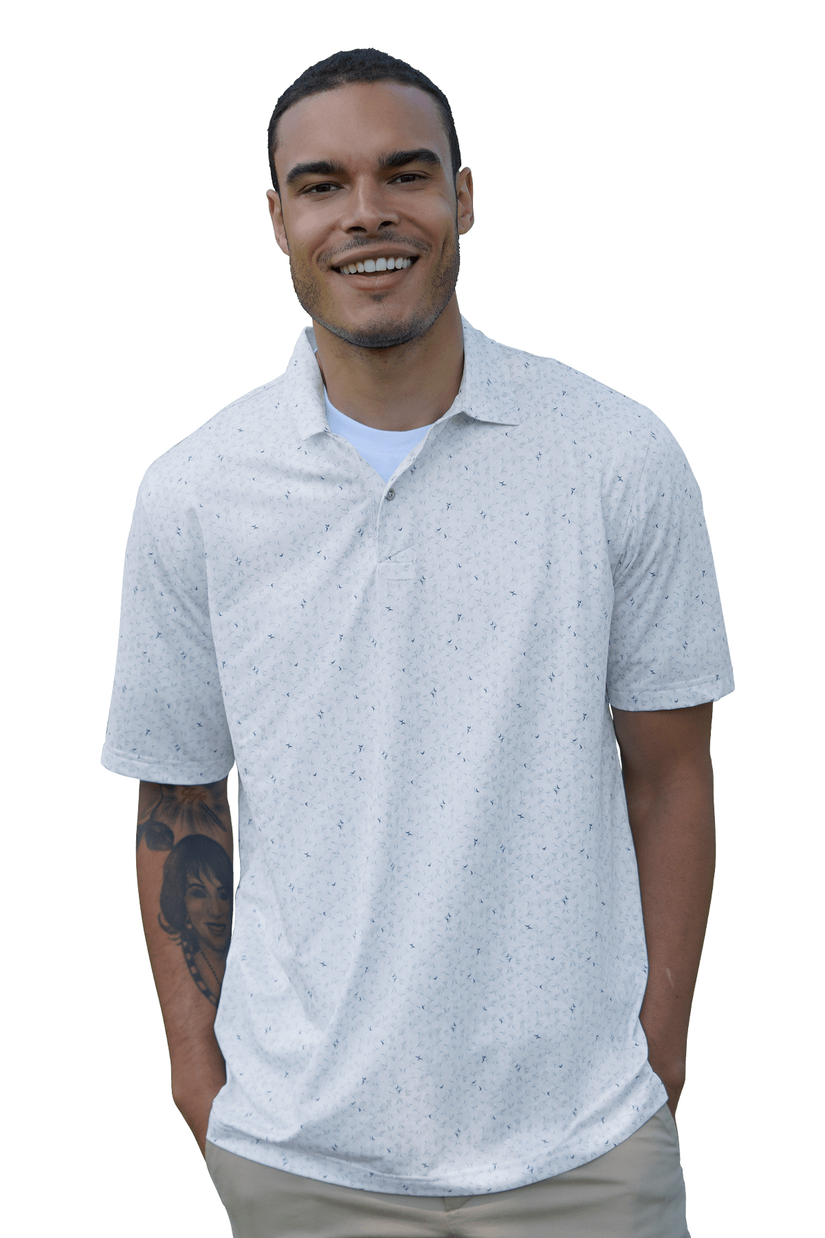 Greg Norman - Men's Scattered Shark Tail Polo – Threadfellows