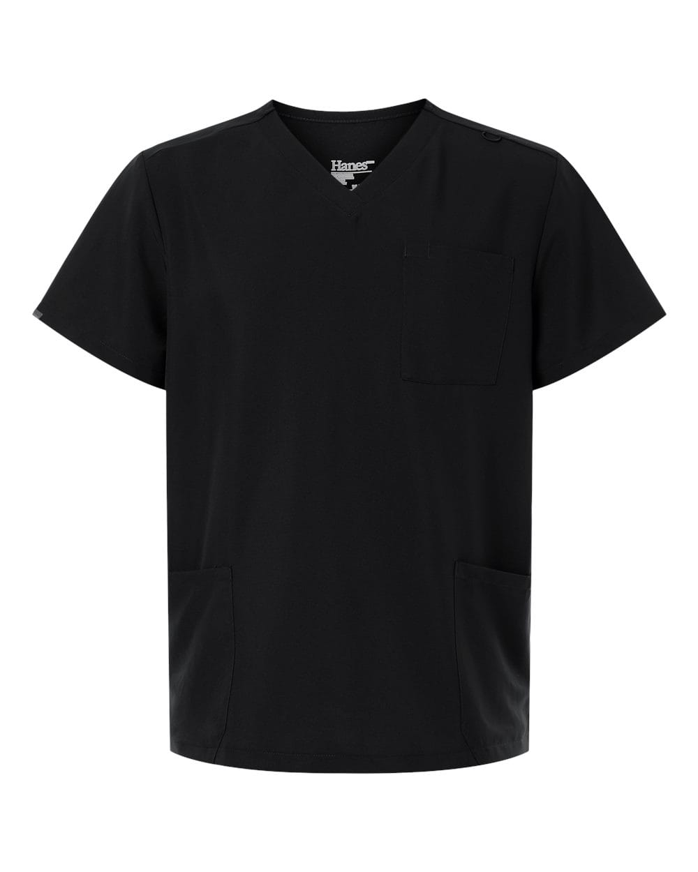 Hanes Scrubs S / Black Hanes - Men's V-Neck 3-Pocket Scrub Top
