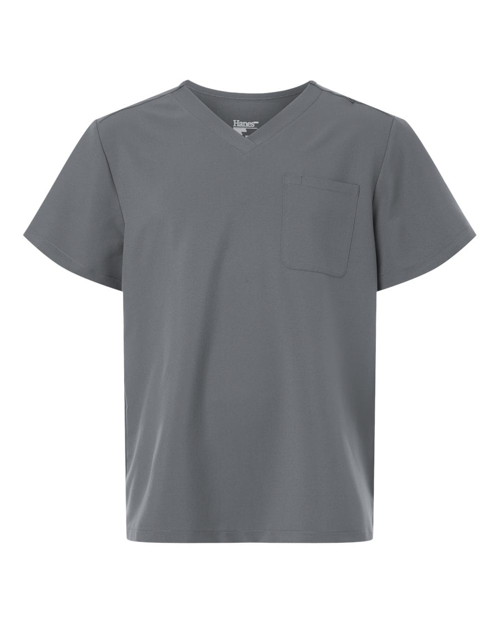 Hanes Scrubs S / Grey Hanes - Men's V-Neck 1 Pocket Scrub Top