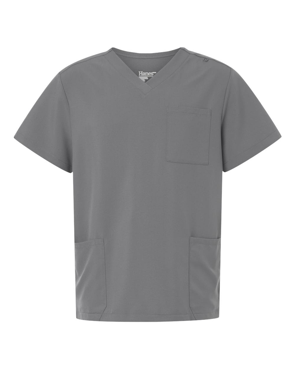 Hanes Scrubs S / Grey Hanes - Men's V-Neck 3-Pocket Scrub Top