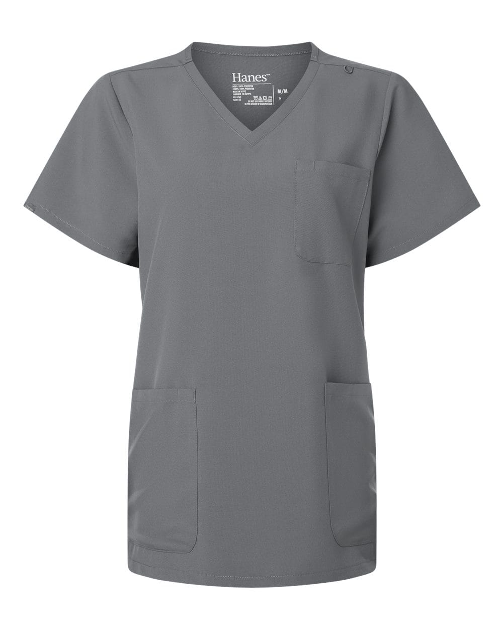 Hanes Scrubs S / Grey Hanes - Women's V-Neck 3-Pocket Scrub Top