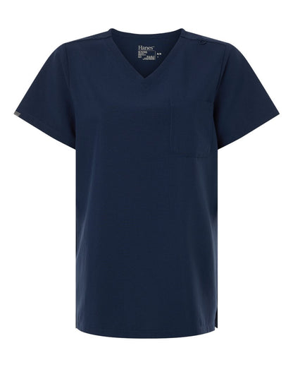 Hanes Scrubs S / Navy Hanes - Women's V-Neck 1 Pocket Scrub Top
