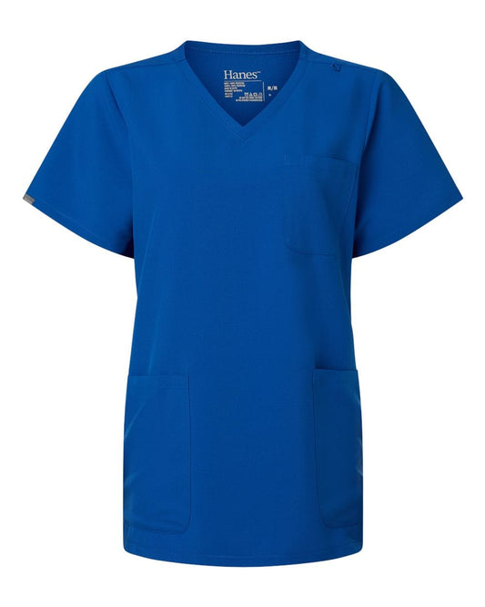 Hanes Scrubs S / Royal Blue Hanes - Women's V-Neck 3-Pocket Scrub Top