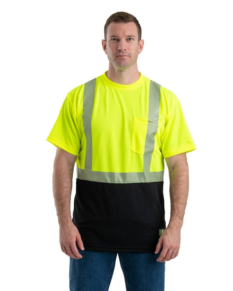 Berne - Men's Hi-Vis Class 3 Color Block Short-Sleeve T-Shirt