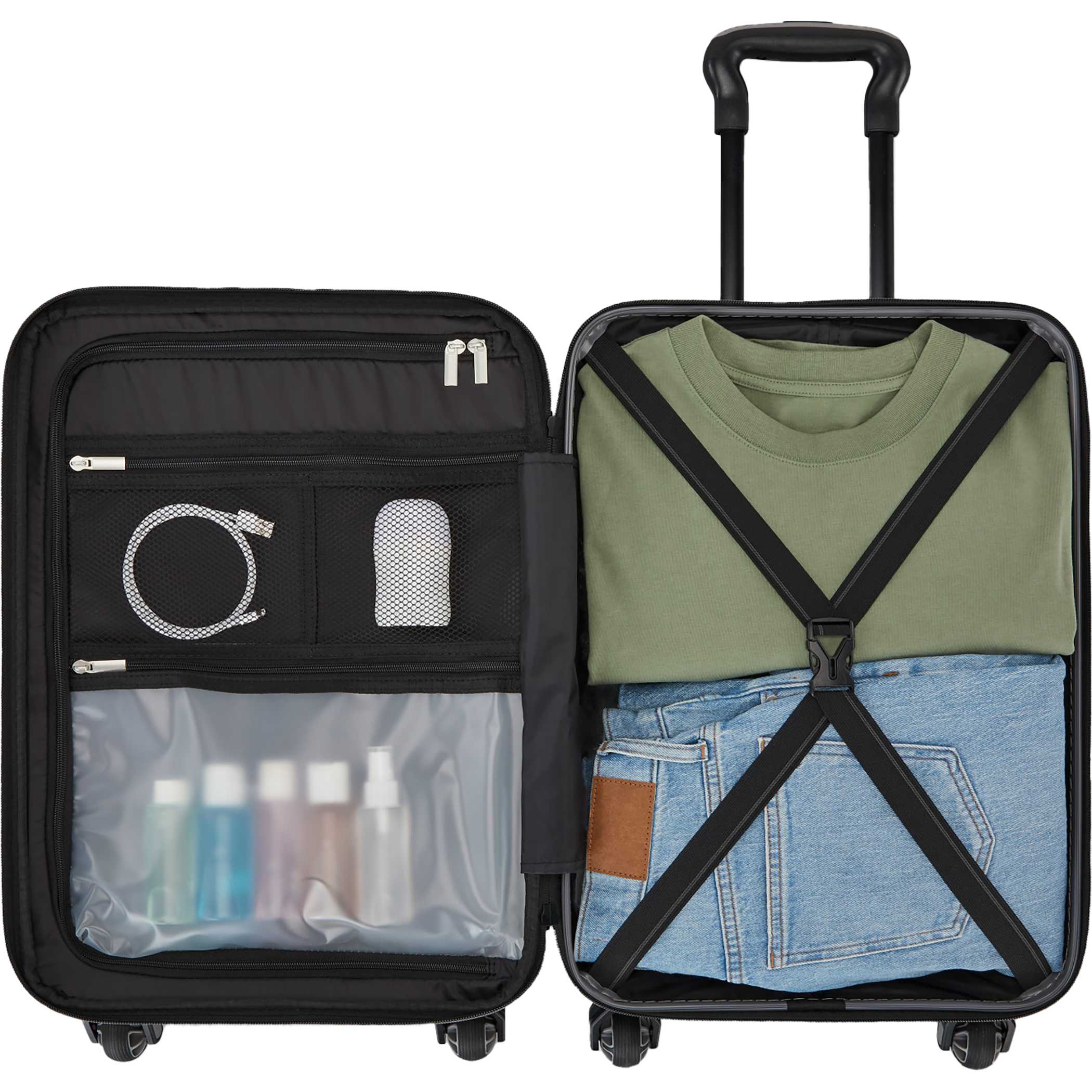 high sierra wheeled underseat suitcase carry-on travel tote bag black High Sierra