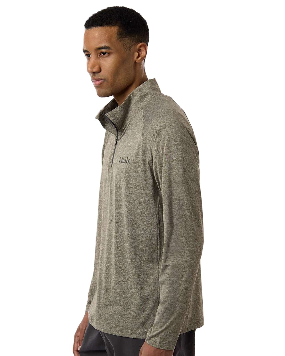 HUK Layering HUK - Men's Airweight Heather Quarter-Zip Pullover