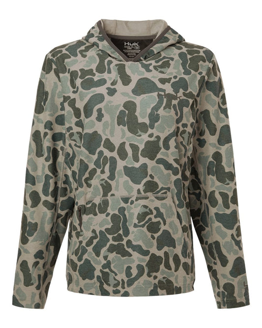 HUK Sweatshirts XS / Volcanic Ash HUK - Women's Coldfront+ KC Print Hooded Sweatshirt